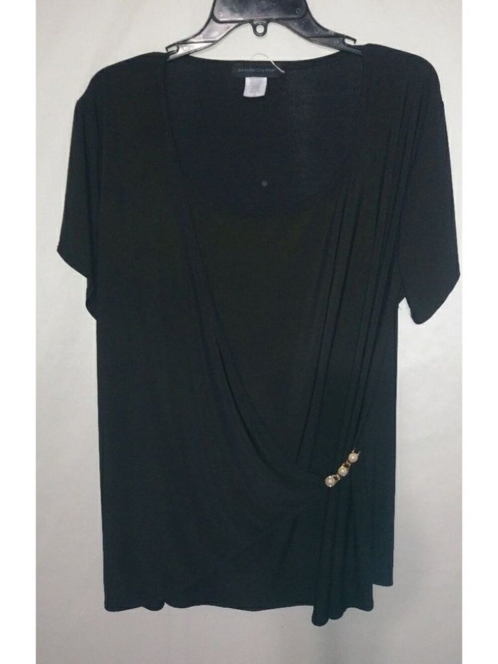American City Wear 2X Black Nylon Side Swag Jewel Bar Top Plus